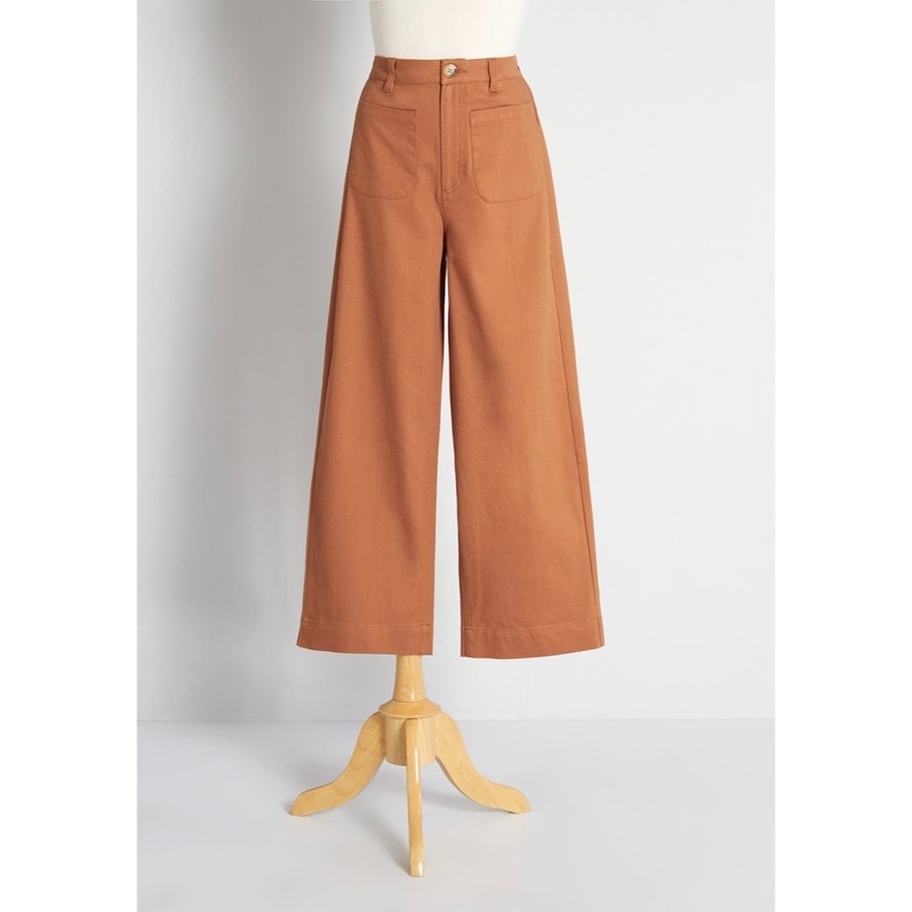Modcloth Princess Highway Orange Wide-Leg Pants NWT - Picture 1 of 3